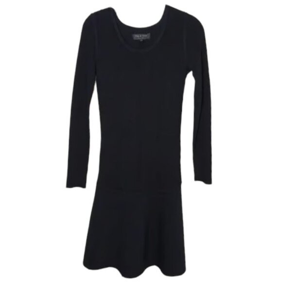 Rag & Bone black knit long sleeve dress size XXS - Picture 2 of 6